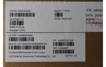 Lenovo 5CB1S55491 FRU ME472_DCOVER_SUB_ASSY_AL_GY