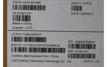 Lenovo 5CB1S57380 C-Cover with keyboard, German, ClickPad, w/Screw, UK