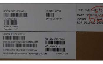 Lenovo 5CB1S57388 C-Cover with keyboard, Norwegian, ClickPad, w/Screw, UK