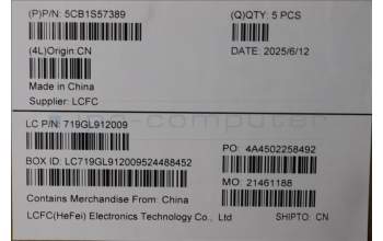 Lenovo 5CB1S57389 C-Cover with keyboard, Portuguese, ClickPad, w/Screw, UK