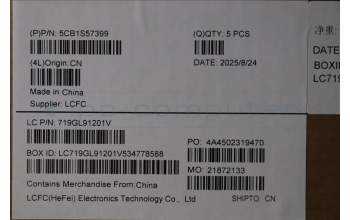 Lenovo 5CB1S57399 C-Cover with keyboard, Ukraine, ClickPad, w/Screw, US