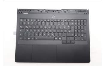 Lenovo 5CB1S57448 C-Cover with keyboard, German, Eclipse Black, White Backlight, UK
