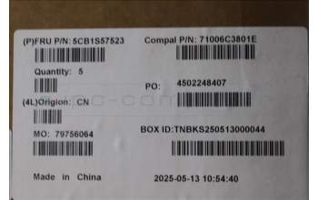 Lenovo 5CB1S57523 C-Cover with keyboard, Belgian, White Backlight, UK