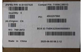 Lenovo 5CB1S57525 C-Cover with keyboard, Slovenian, White Backlight, UK