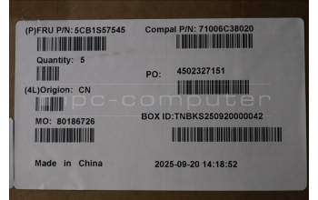 Lenovo 5CB1S57545 C-Cover with keyboard, Portuguese, RGB Backlight, UK