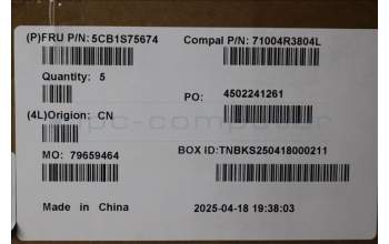 Lenovo 5CB1S75674 C-Cover with keyboard, English, Seashell, Non-Puresight Logo, US