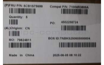 Lenovo 5CB1S75699 C-Cover with keyboard, Bulgarian, Seashell, Non-Puresight Logo, UK