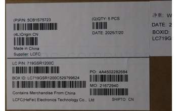 Lenovo 5CB1S75723 C-Cover with keyboard, Nordic, Eclipse Black, RGB Backlight, Anodizing Sandblasting, UK