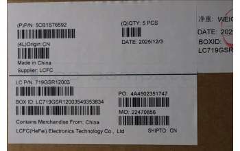 Lenovo 5CB1S76592 C-Cover with keyboard, Czech Slovakian, Eclipse Black, White Backlight, Anodizing Sandblasting, UK