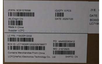 Lenovo 5CB1S76598 C-Cover with keyboard, German, Eclipse Black, White Backlight, Anodizing Sandblasting, UK