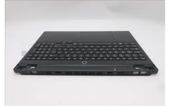 Lenovo 5CB1S76598 C-Cover with keyboard, German, Eclipse Black, White Backlight, Anodizing Sandblasting, UK
