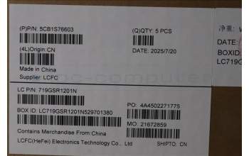 Lenovo 5CB1S76603 C-Cover with keyboard, Italian, Eclipse Black, White Backlight, Anodizing Sandblasting, UK