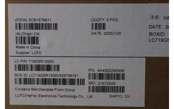 Lenovo 5CB1S76611 C-Cover with keyboard, Spanish, Eclipse Black, White Backlight, Anodizing Sandblasting, UK