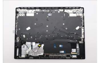 Lenovo 5CB1S76612 C-Cover with keyboard, Switzerland, Eclipse Black, White Backlight, Anodizing Sandblasting, UK