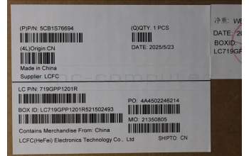 Lenovo 5CB1S76694 C-Cover with keyboard, Italian, Eclipse Black, White Backlight, UK