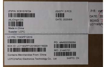 Lenovo 5CB1S76724 C-Cover with keyboard, Italian, Eclipse Black, RGB Backlight, UK