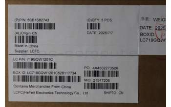 Lenovo 5CB1S82743 C-Cover with keyboard, Portuguese, Luna Grey, Non_FingerPrint