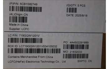 Lenovo 5CB1S82749 C-Cover with keyboard, Switzerland, Luna Grey, Non-FingerPrint, UK