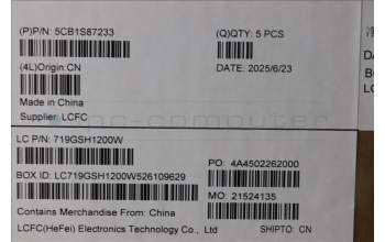 Lenovo 5CB1S87233 C-Cover with keyboard, Belgian, Eclipse Black, White Backlight