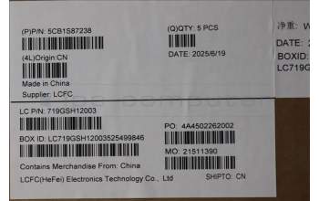 Lenovo 5CB1S87238 C-Cover with keyboard, US English Euro, Eclipse Black, White Backlight