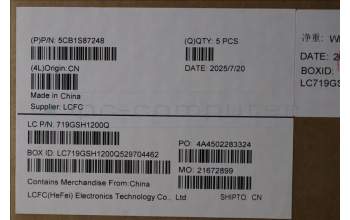 Lenovo 5CB1S87248 C-Cover with keyboard, Italian, Eclipse Black, White Backlight, UK