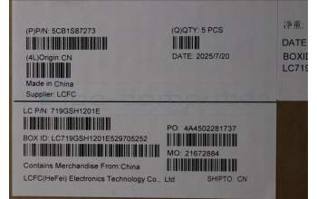 Lenovo 5CB1S87273 C-Cover with keyboard, German, Eclipse Black, RGB Backlight, UK