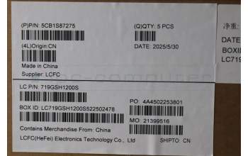 Lenovo 5CB1S87275 C-Cover with keyboard, Hebrew, Eclipse Black, RGB Backlight, US