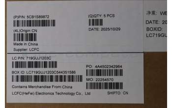 Lenovo 5CB1S89872 C-Cover with keyboard, Arabic, Eclipse Black, RGB Backlight, Anodizing Sandblasting, US