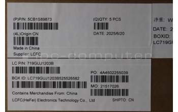 Lenovo 5CB1S89873 C-Cover with keyboard, Belgian, Eclipse Black, RGB Backlight, Anodizing Sandblasting