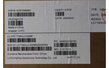 Lenovo 5CB1S89883 C-Cover with keyboard, Greek, Eclipse Black, RGB Backlight, Anodizing Sandblasting, US