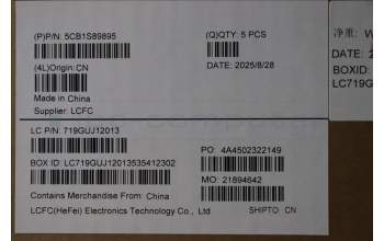 Lenovo 5CB1S89895 C-Cover with keyboard, Spanish, Eclipse Black, RGB Backlight, Anodizing Sandblasting, UK