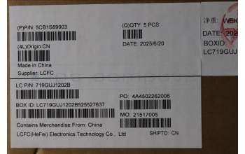 Lenovo 5CB1S89903 C-Cover with keyboard, Belgian, Eclipse Black, White Backlight, Anodizing Sandblasting