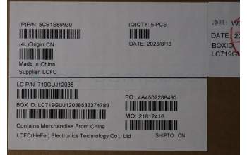 Lenovo 5CB1S89930 C-Cover with keyboard, UK English, Eclipse Black, White Backlight, Anodizing Sandblasting, UK