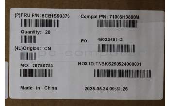 Lenovo 5CB1S90376 LCD Cover, 83JH, W/Antenna, 5M, WWAN