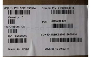 Lenovo 5CB1S90394 C-Cover with keyboard, Nordic, Luna Grey, White Backlight