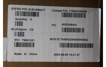 Lenovo 5CB1S90417 C-Cover with keyboard, UK English, Luna Grey, RGB Backlight, UK