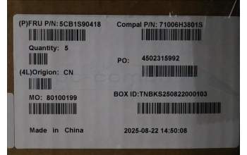 Lenovo 5CB1S90418 C-Cover with keyboard, Italian, Luna Grey, RGB Backlight, UK