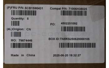 Lenovo 5CB1S90431 C-Cover with keyboard, Slovenian, Luna Grey, RGB Backlight, UK