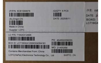 Lenovo 5CB1S90676 C-Cover with keyboard, Hebrew, Eclipse Black, US