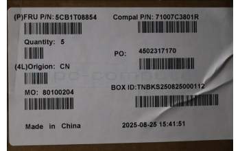 Lenovo 5CB1T08854 C-Cover with keyboard, Arabic, White Backlight, US