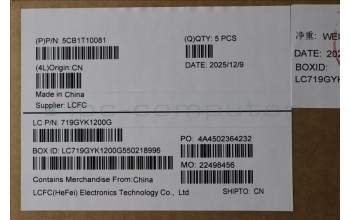 Lenovo 5CB1T10081 C-Cover with keyboard, Portuguese, White Backlight, UK