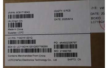 Lenovo 5CB1T18043 C-Cover with keyboard, Icelandic, RGB Backlight, UK