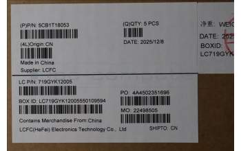 Lenovo 5CB1T18053 C-Cover with keyboard, Switzerland, RGB Backlight, UK