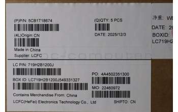 Lenovo 5CB1T18674 C-Cover with keyboard, Portuguese, Eclipse Black , RGB Backlight, UK