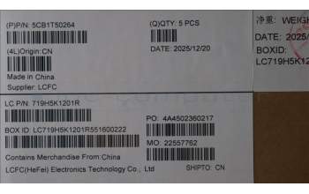 Lenovo 5CB1T50264 C-Cover with keyboard, UK English, Luna Grey, Backlight, UK