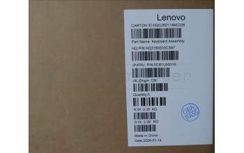 Lenovo 5CB1U59316 C-Cover with keyboard, German, Luna Grey, Backlight, 4CELL, UK