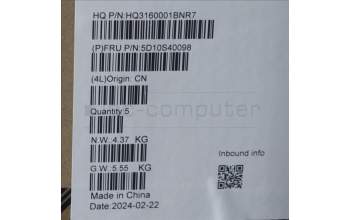 Lenovo 5D10S40098 Lenovo LCD Module,16\",WUXGA,Touch,Glare,IPS,300nit,45%NTSC