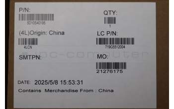 Lenovo 5D10S40195 Lenovo LCD Module, 14\", WUXGA, Non_Touch, Glare, OLED, 400nit, 100%DCI-P3, Luna Grey, W/HD Camera