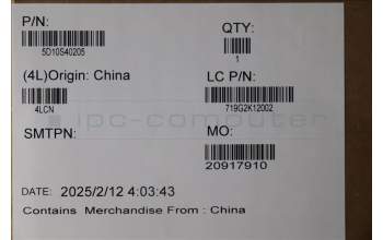 Lenovo 5D10S40205 Lenovo LCD Module, 15\", WQXGA, Non_Touch, Glare, OLED, 500nit, 100%DCI-P3, Luna Grey, W/FHD+IR Camera