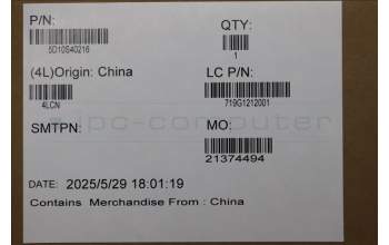 Lenovo 5D10S40216 Lenovo LCD Module, 14\", WUXGA, Non_Touch, Glare, OLED, 400nit, 100%DCI-P3, Luna Grey, W/HD Camera